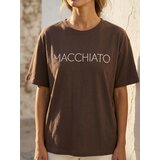 Sinsay Pamučna majica s izvezenim tekstom "Macchiato" | shoptok.hr