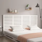 vidaXL Stensko posteljno vzglavje belo 186x3x91,5 cm trdna borovina