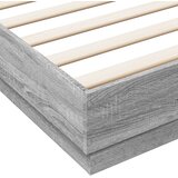  Okvir kreveta s LED svjetlima siva boja hrasta 200 x 200 cm | shoptok.hr