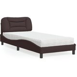  The Living Store Postelja z vzmetnico temno rjava 90x190 cm blago - Postelja, (21497776) | Shoptok.si