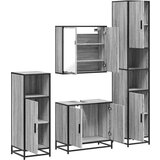  4-dijelni set kupaonskog namještaja siva boja hrasta drveni | shoptok.hr