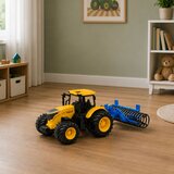  Agricultural Farm Tractor with Roller Lights Sounds Yellow 1:24 | Shoptok.si
