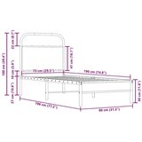 vidaXL Okvir kreveta bez madraca dimljena boja hrasta 75x190 cm drveni | shoptok.hr