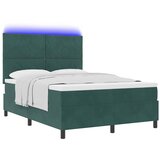 LED Box Spring Krevet Tamnozelena 140 x 190 cm Baršun | shoptok.hr