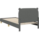  Krevet za djecu s uzglavljem Tamnosiva 90 x 190 cm Tkanina | Shoptok.si