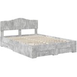  Krevetna konstrukcija s ladicama Betonski sivi 140 x 200 cm Siva 206 x 143 x 90 cm | Shoptok.si