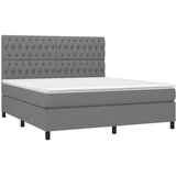 Krevet box spring s madracem LED tamnosivi 180x200 cm tkanina | shoptok.hr