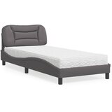 Krevet s madracem Hvar sivi 90 x 200 cm od umjetne kože | shoptok.hr