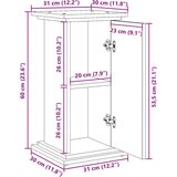 vidaXL Stojalo za shranjevanje dimljeni hrast 31x30x60 cm inž. les | Shoptok.si