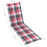  Jastuk za ležaljku crveni karirani (75 + 105) x 50 x 3 cm | shoptok.hr