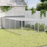 vidaXL Kućica za pse s igralištem antracit 197 x 396 x 110 cm čelična | shoptok.hr
