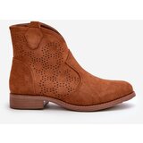 S. BARSKI Ladies Cutout Ankle Boots On Flat Heel Camel S.Barski | Shoptok.si