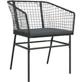  Vrtna garnitura - 3-dijelni vrtni blagovaonski set s jastucima od crnog | shoptok.hr