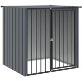  Kućica za pse s krovom crna 110 x 103 x 109 cm pocinčani čelik | Eponuda.ba