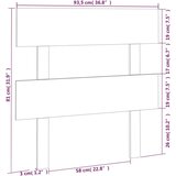  Uzglavlje za krevet bijelo 93 5 x 3 x 81 cm od masivne borovine | shoptok.hr