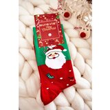 Kesi Men's Christmas Cotton Socks With Santa Clauses Green And Red Cene