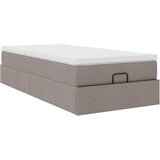  Otomanski krevet s madracem smeđesivi 90x200 cm tkanine | shoptok.hr