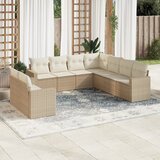 Maison Chic Seti vrtnega pohištva - Vrtna garnitura 9-delna z blazinami bež poli ratan, (21796929) | Shoptok.si