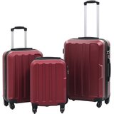  3-dijelni set čvrstih kovčega crvena boja vina ABS | shoptok.hr