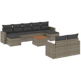  10-dijelni set vrtnih sofa od poliratana s jastucima sivi | shoptok.hr
