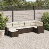  7-dijelni set vrtnih sofa od poliratana s jastucima smeđi | shoptok.hr