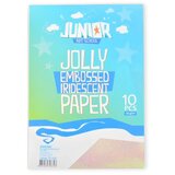 Junior jolly Embossed Iridescent Paper, sjajni papir, A4, 10K, odaberite nijansu Bela Cene