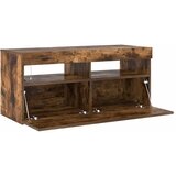 TV ormarić s LED svjetlima boja dimljenog hrasta 90x35x40 cm | Eponuda.com