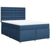 vidaXL Box spring postelja z vzmetnico modra 160x200 cm blago, (21307350) | Shoptok.si