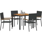 Vrtni set za objed 5 kom. Crna poliratan | shoptok.hr
