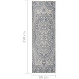 Vanjski tepih ravnog tkanja 80 x 250 cm plavi s uzorkom | shoptok.hr