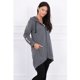 Kesi Zip-up sweatshirt in graphite melange back Cijene