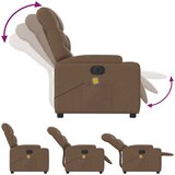  Električni masažni naslonjač od tkanine smeđi | shoptok.hr
