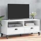 vidaXL TV omarica VIKEN bela trdna borovina | Shoptok.si