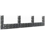  Gabionska košara U-oblika s 4 stupa 380 x 20 x 100 cm željezna | shoptok.hr