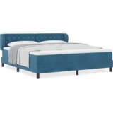 Box Spring Krevet s Madracem Tamno Plavi 180x200 cm Baršun | shoptok.hr