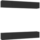 vidaXL TV omarice 4 kosi črne 100x30x30 cm iverna plošča | Shoptok.si