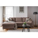 Miuform Rjava raztegljiva kotna sedežna garnitura iz rebrastega žameta (levi kot) Lofty Lilly – | Shoptok.si