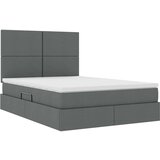 vidaXL Krevet S LED lampica s pohranom Tamno siva 140 x 200 cm tkanina | shoptok.hr