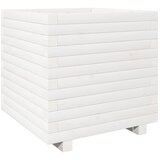 Maison Chic Vrtno cvetlično korito - Cvetlični Lonec belo 50x50x49,5 cm trdna borovina, (21788890) Cene