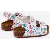 Boto Children's sandals on cork sole with buckles fruits white Thessa | Shoptok.si