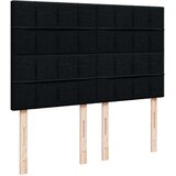 vidaXL Box spring postelja z vzmetnico črna 140x200 cm blago | Shoptok.si