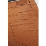 Marisse Waxed Slim-Fit Trousers Z-Sp-3611 Caramel | shoptok.hr