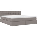  Krevet S LED lampica s pohranom Sivo-smeđa 160 x 200 cm tkanina | shoptok.hr