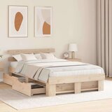  Krevetna konstrukcija Smeđa 140 x 190 cm Čvrsto borovo drvo | Eponuda.com