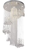  LED kristalna plafonska svetiljka NAURU LED/24W/230V, prečnik 45 cm, sjajni hrom + daljinski upravljač | Eponuda.com