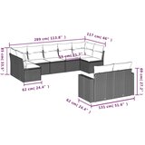 vidaXL 9-dijelni set vrtnih sofa s jastucima bež od poliratana | shoptok.hr