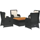  5-dijelna vrtna garnitura od poliratana s jastucima crna 55 x 67 x 95 cm | Shoptok.si