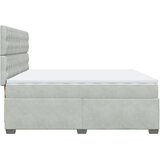  Krevet s oprugama i madracem svjetlosivi 200x200 cm baršunasti | shoptok.hr