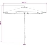  Vrtni suncobran Ø 300 x 248 cm Čvrsto drvo eukaliptusa Antracit | shoptok.hr