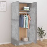  Ormar siva boja betona 90 x 52 x 200 cm od konstruiranog drva | shoptok.hr